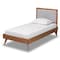 Baxton Studio Laima Mid-Century Light Grey Fabric Upholstered and Walnut Brown Finished Wood Platform Bed-Twin 191-11522-11159-ZORO - alternate 2